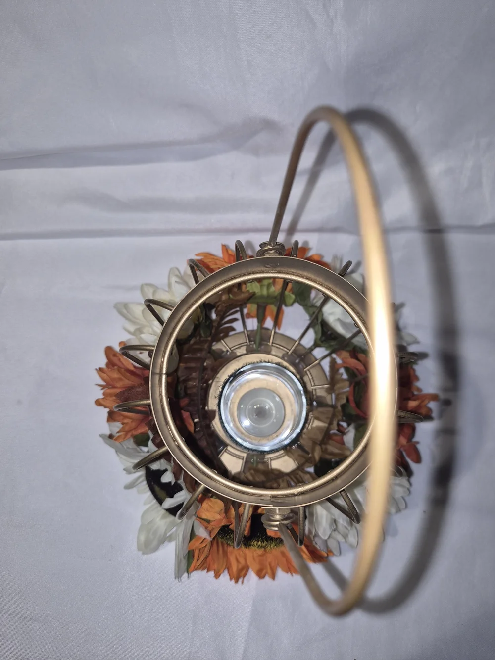 Gold Floral Candle Lantern Centerpiece - Home Accents